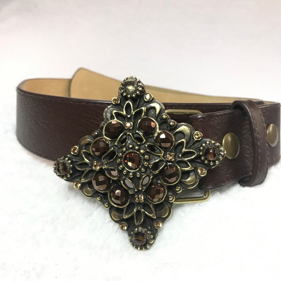 New Leatherock leather Crystal Victoria Belt - Picture 3 of 7